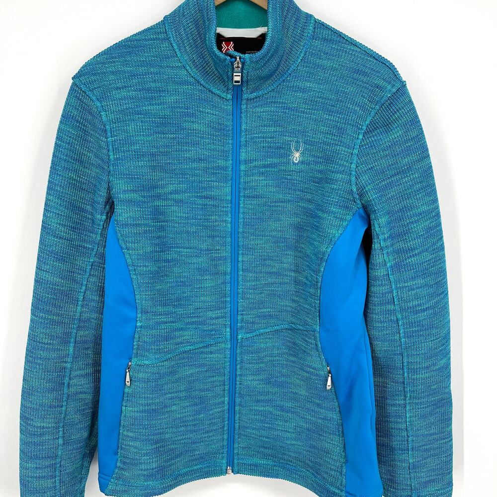 Spyder Womens Turquoise Space Dye Full Zip Jacket Size L